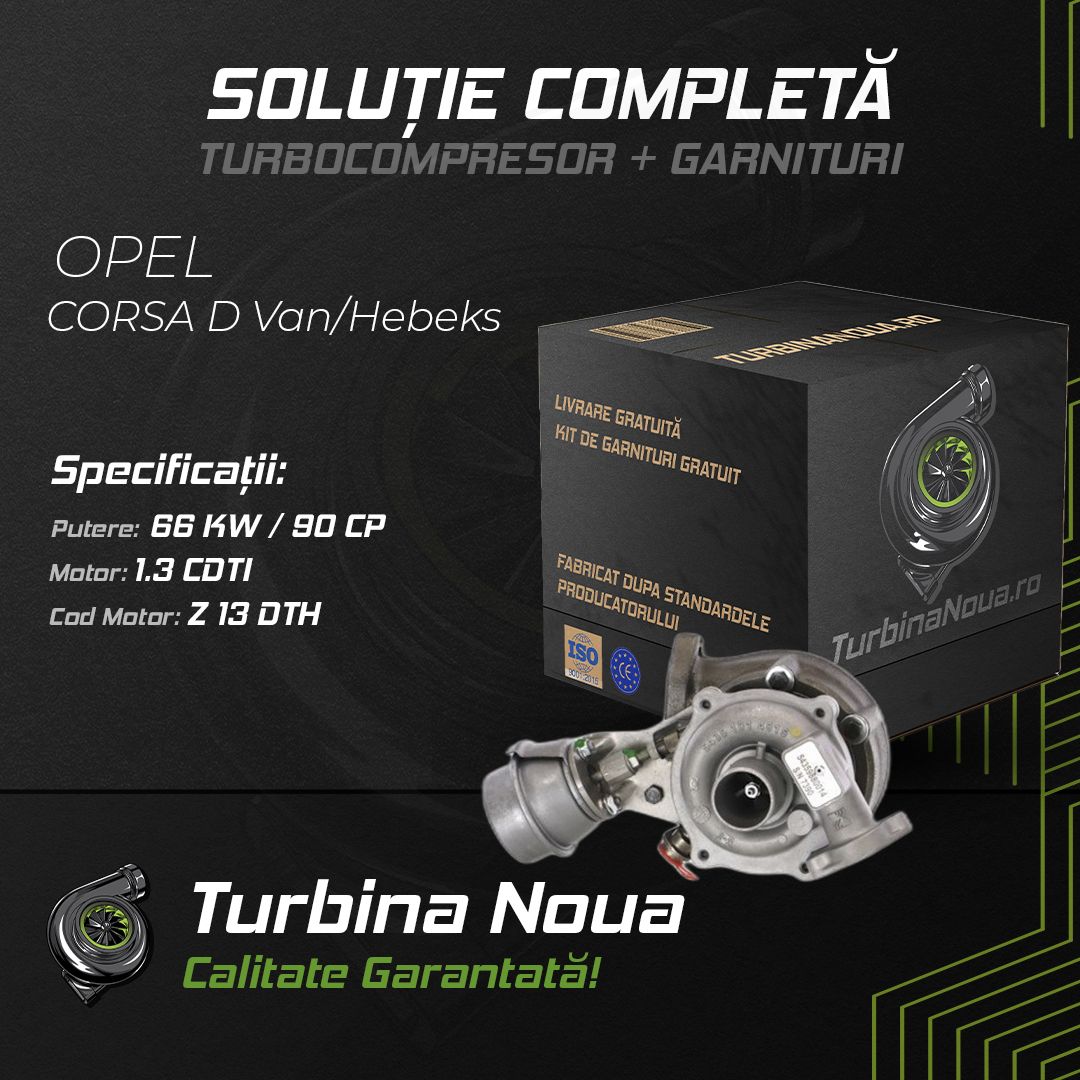 Turbina OPEL CORSA D Van/Hebeks 1.3 CDTI 66 KW / 90 CP Noua - Image 2