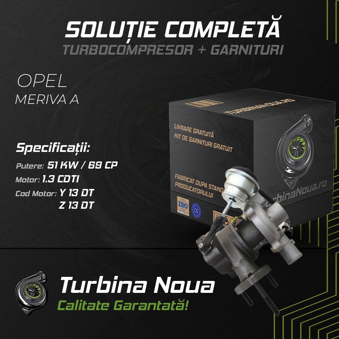 Turbina OPEL MERIVA A 1.3 CDTI 51 KW / 69 CP Noua - Image 2