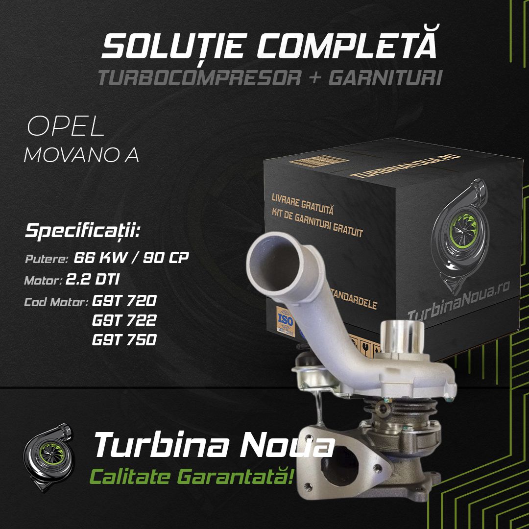 Turbina OPEL MOVANO A 2.2 DTI 66 KW / 90 CP Noua - Image 2