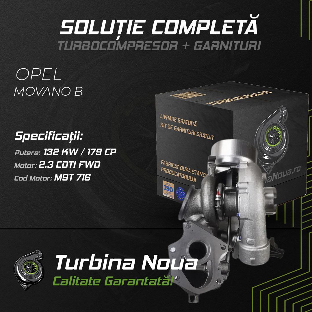 Turbina OPEL MOVANO B 2.3 CDTI FWD 132 KW / 179 CP Noua - Image 2