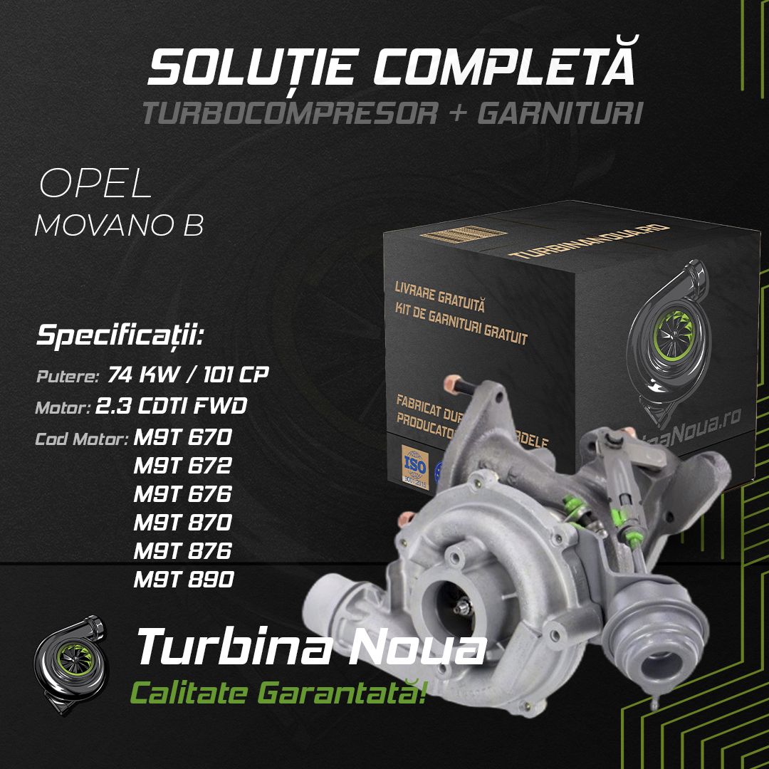 Turbina OPEL MOVANO B 2.3 CDTI FWD 74 KW / 101 CP Noua - Image 2