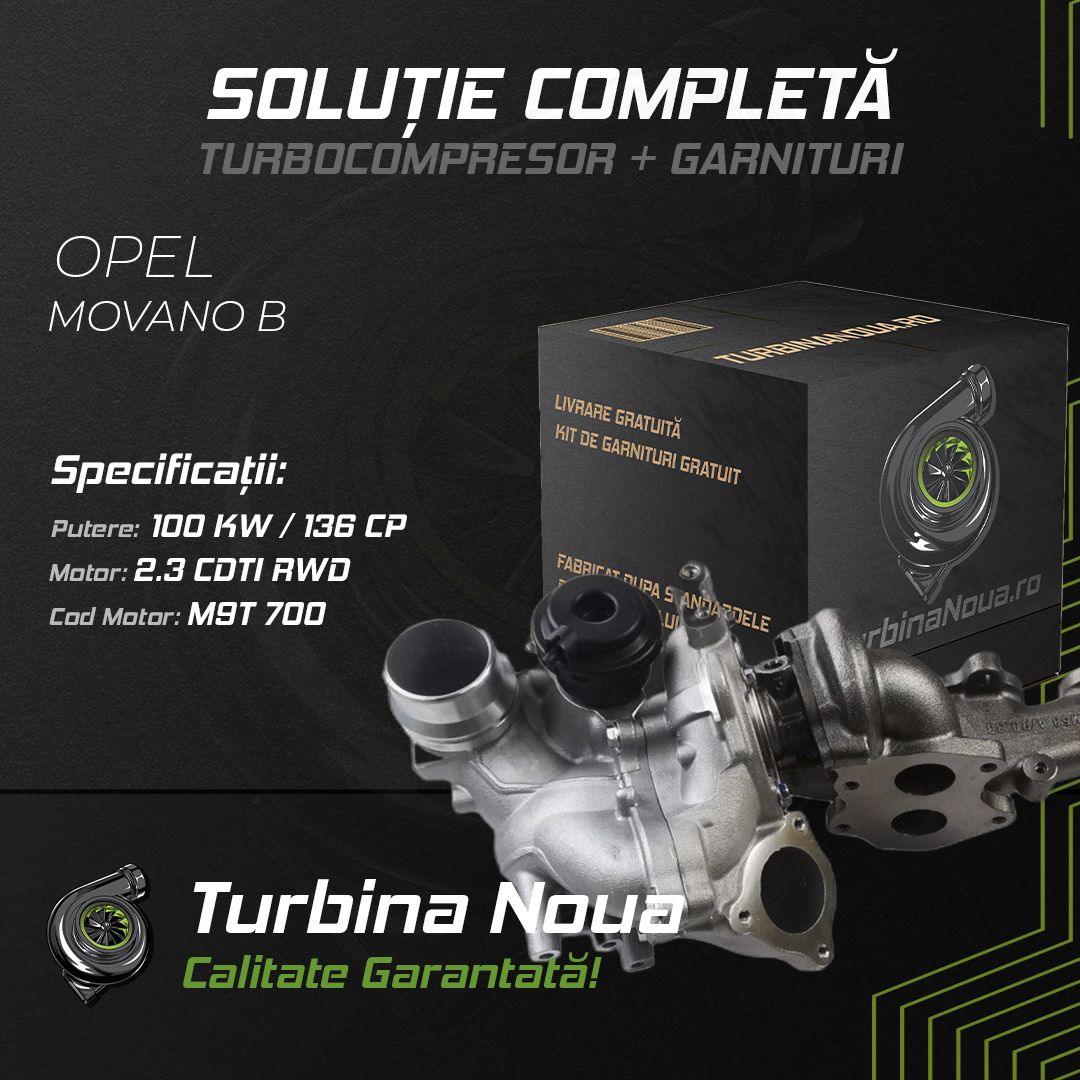 Turbina OPEL MOVANO B 2.3 CDTI RWD 100 KW / 136 CP Noua - Image 2