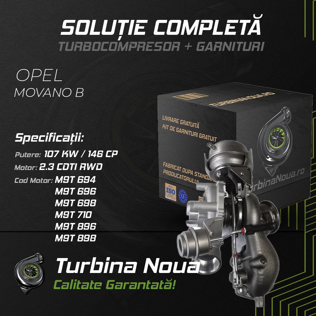 Turbina OPEL MOVANO B 2.3 CDTI RWD 107 KW / 146 CP Noua - Image 2