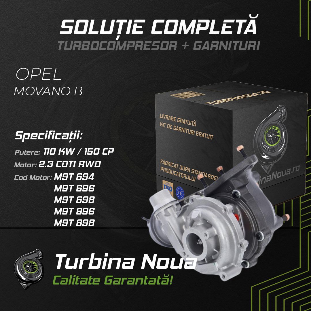 Turbina OPEL MOVANO B 2.3 CDTI RWD 110 KW / 150 CP Noua - Image 2