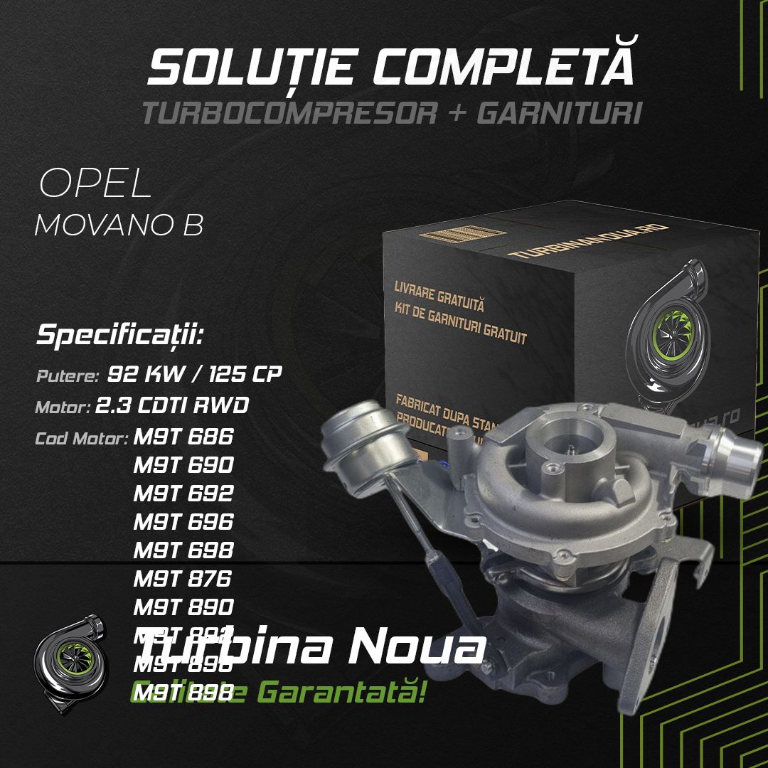 Turbina OPEL MOVANO B 2.3 CDTI RWD 92 KW / 125 CP Noua - Image 2