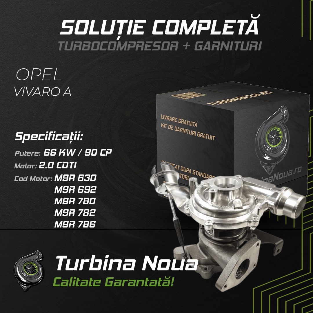 Turbina OPEL VIVARO A 2.0 CDTI 66 KW / 90 CP Noua - Image 2