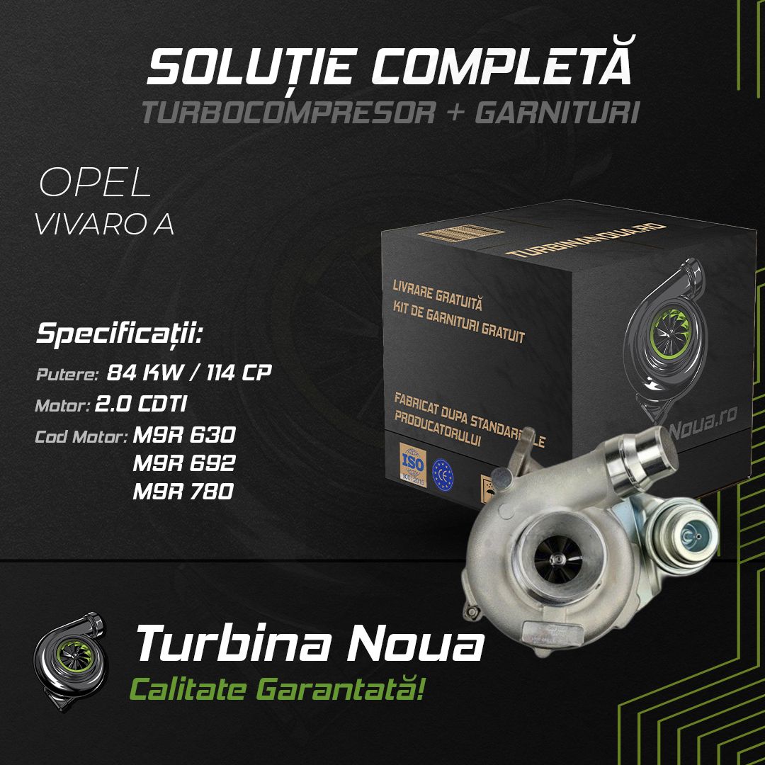 Turbina OPEL VIVARO A 2.0 CDTI 84 KW / 114 CP Noua - Image 2