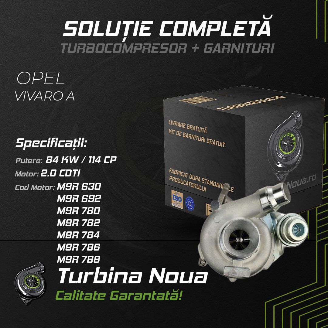 Turbina OPEL VIVARO A 2.0 CDTI 84 KW / 114 CP Noua - Image 2