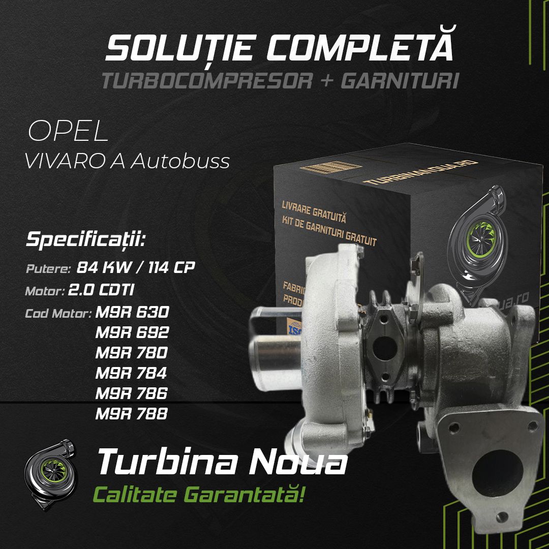 Turbina OPEL VIVARO A Autobuss 2.0 CDTI 84 KW / 114 CP Noua - Image 2