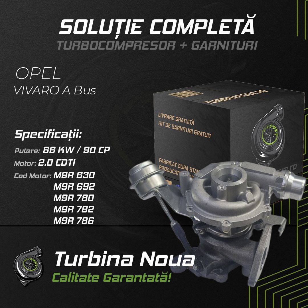 Turbina OPEL VIVARO A Bus 2.0 CDTI 66 KW / 90 CP Noua - Image 2