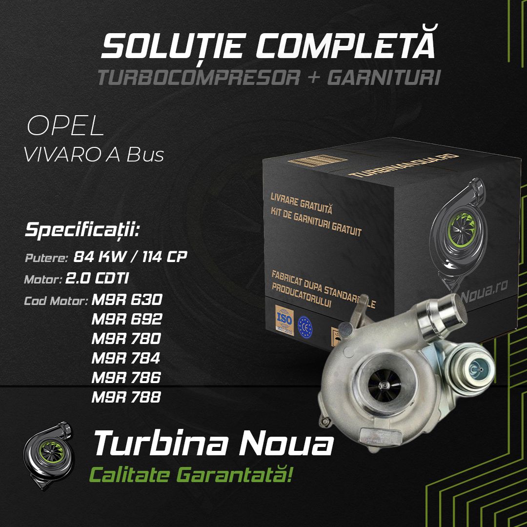 Turbina OPEL VIVARO A Bus 2.0 CDTI 84 KW / 114 CP Noua - Image 2