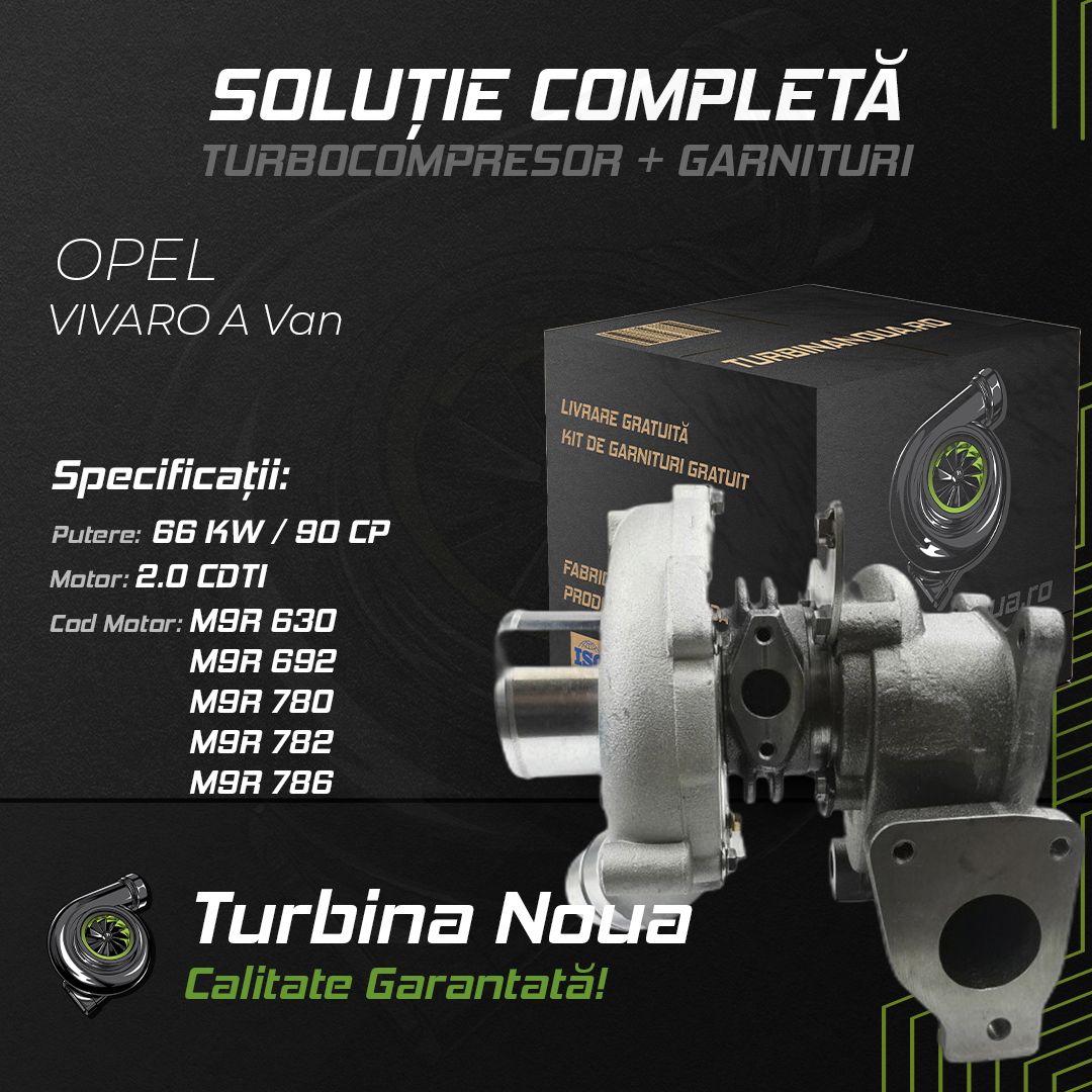 Turbina OPEL VIVARO A Van 2.0 CDTI 66 KW / 90 CP Noua - Image 2