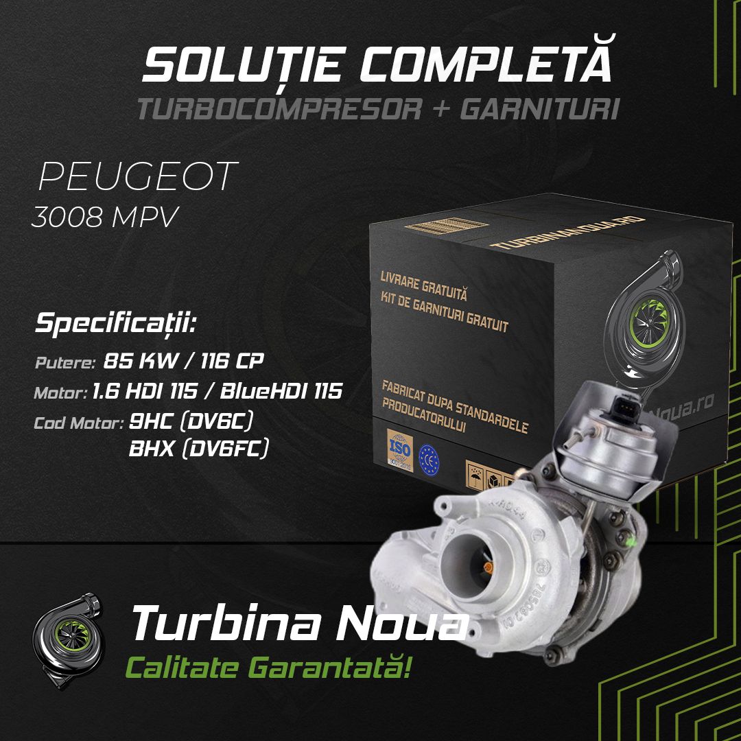 Turbina PEUGEOT 3008 MPV 1.6 HDi 115 / BlueHDi 115 85 KW / 116 CP Noua - Image 2
