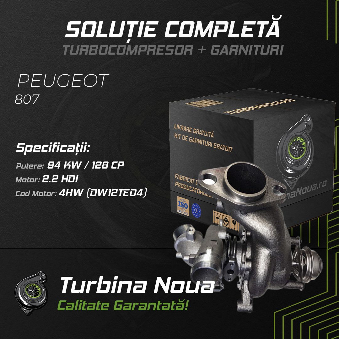 Turbina PEUGEOT 807 2.2 HDi 94 KW / 128 CP Noua - Image 2