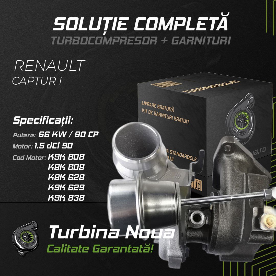 Turbina RENAULT CAPTUR I 1.5 dCi 90 66 KW / 90 CP Noua - Image 2