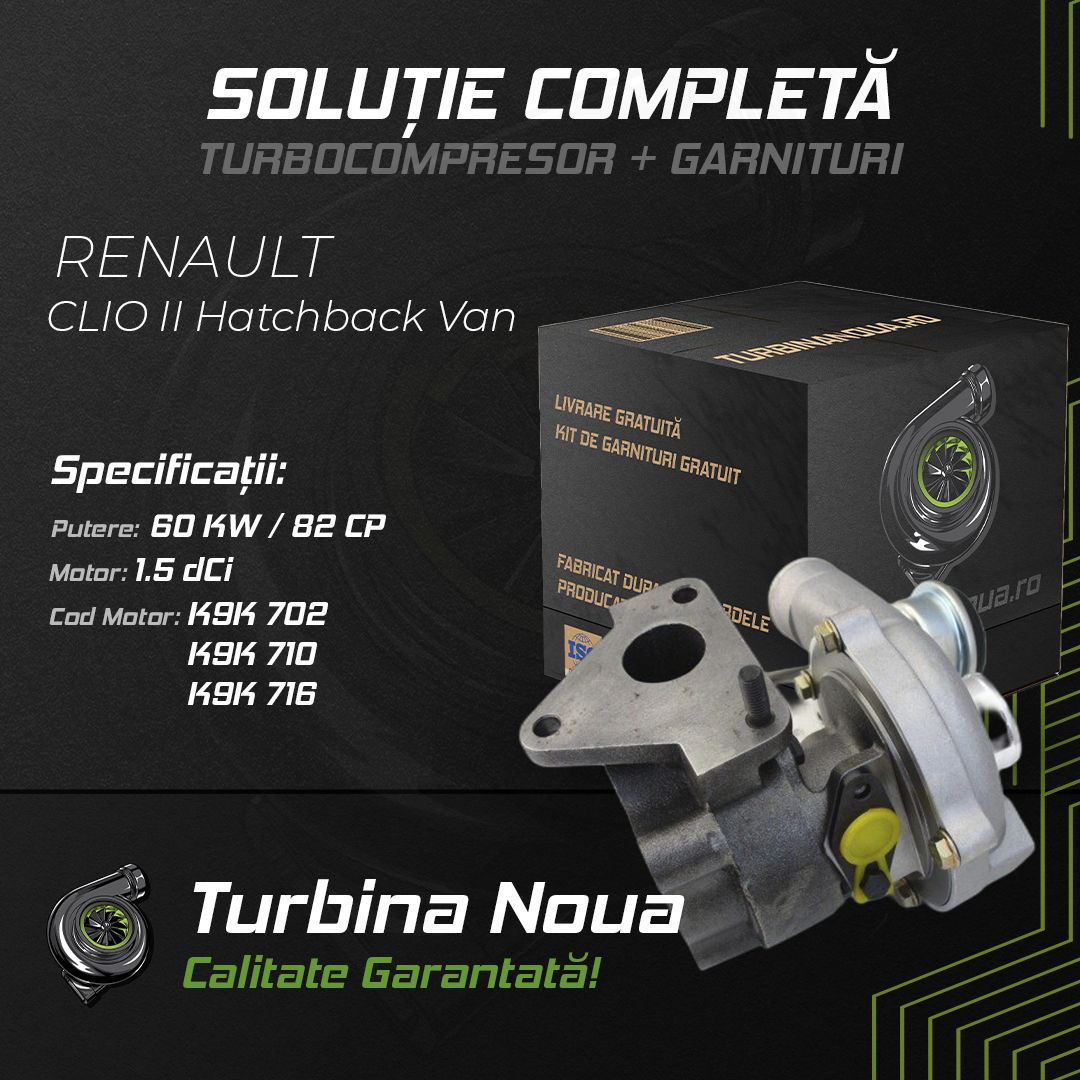 Turbina RENAULT CLIO II Hatchback Van 1.5 dCi 60 KW / 82 CP Noua - Image 2