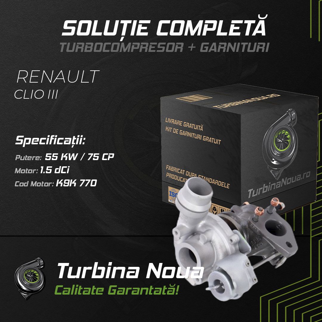 Turbina RENAULT CLIO III 1.5 dCi 55 KW / 75 CP Noua - Image 2