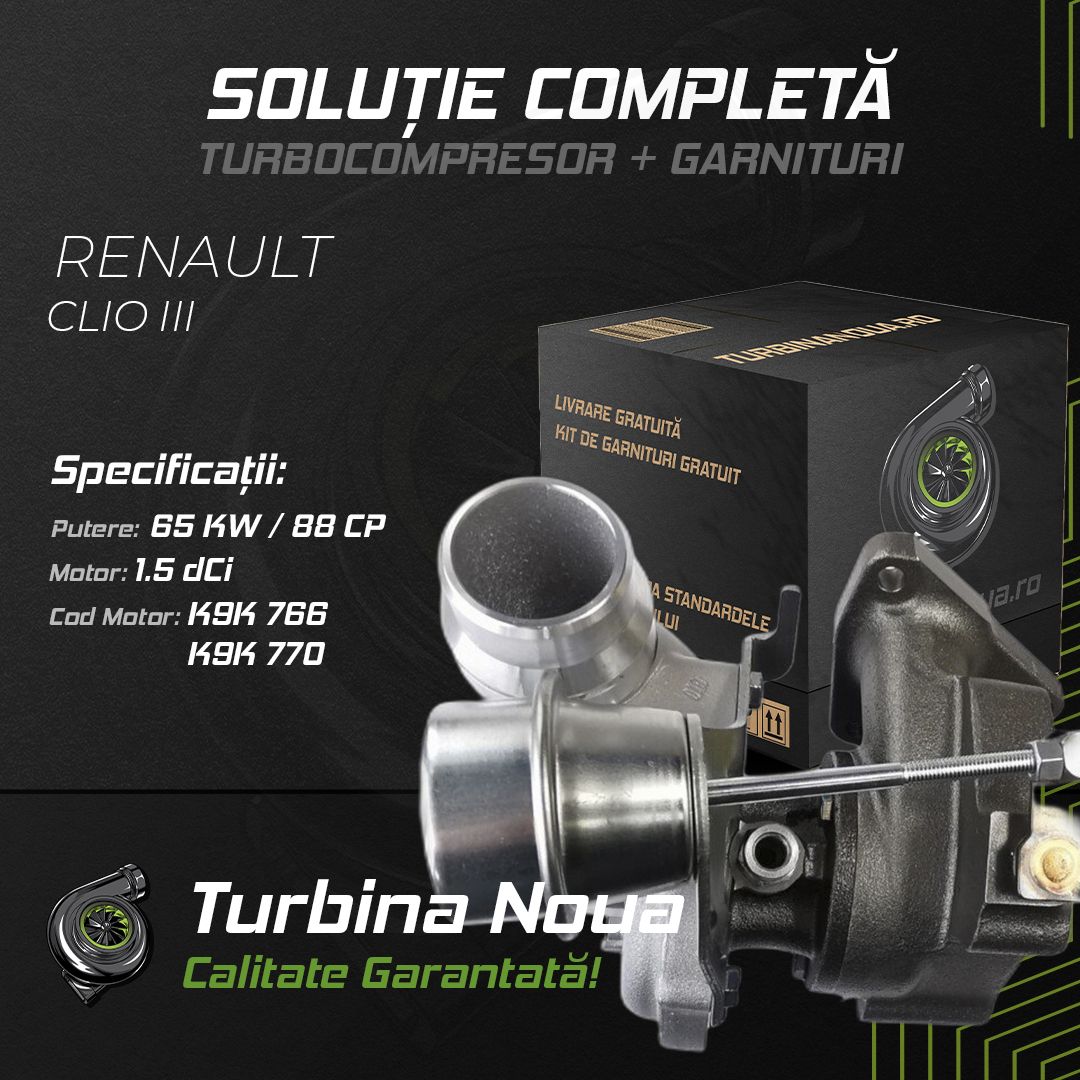 Turbina RENAULT CLIO III 1.5 dCi 65 KW / 88 CP Noua - Image 2