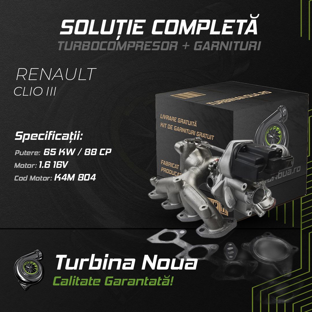 Turbina RENAULT CLIO III 1.6 16V 65 KW / 88 CP Noua - Image 2