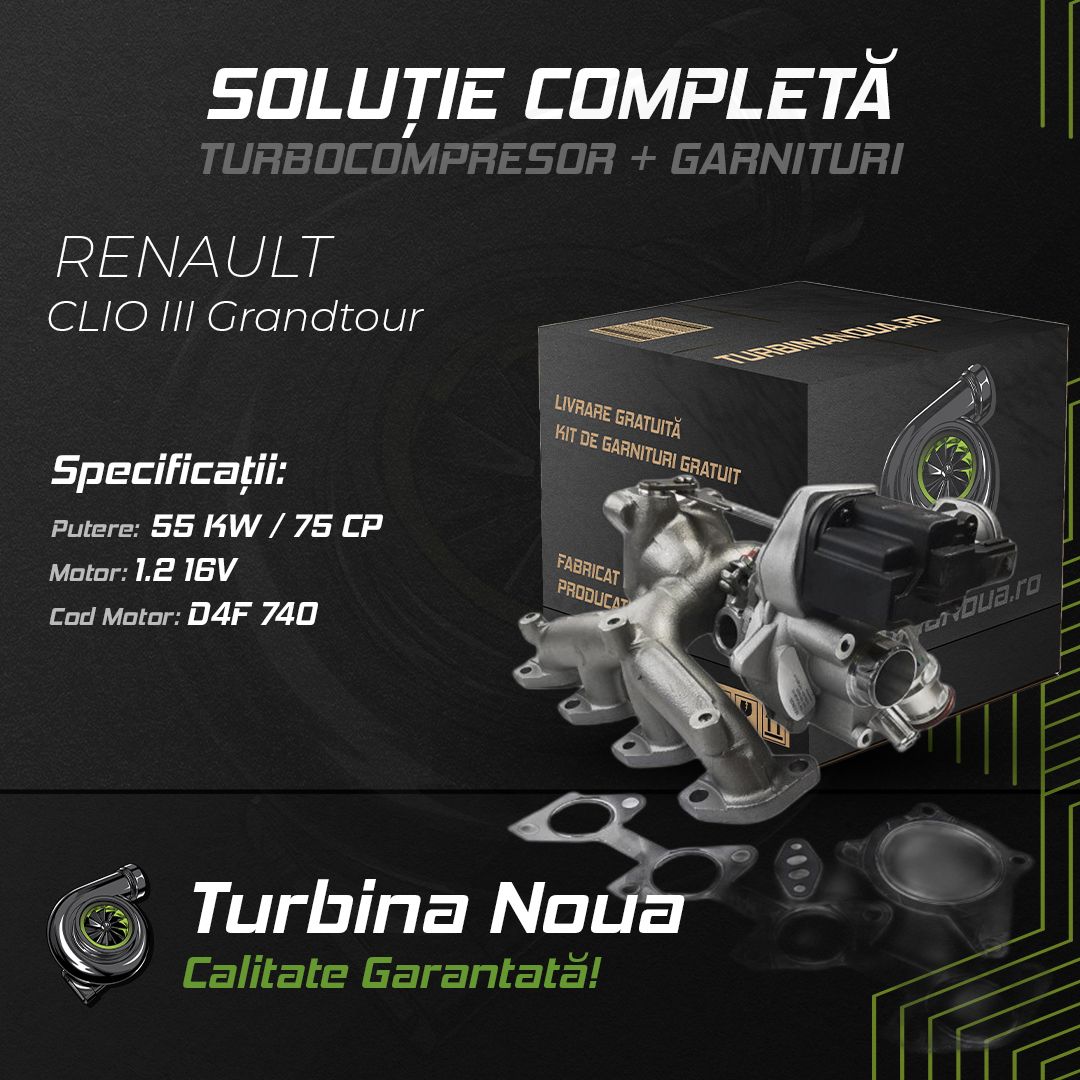Turbina RENAULT CLIO III Grandtour 1.2 16V 55 KW / 75 CP Noua - Image 2