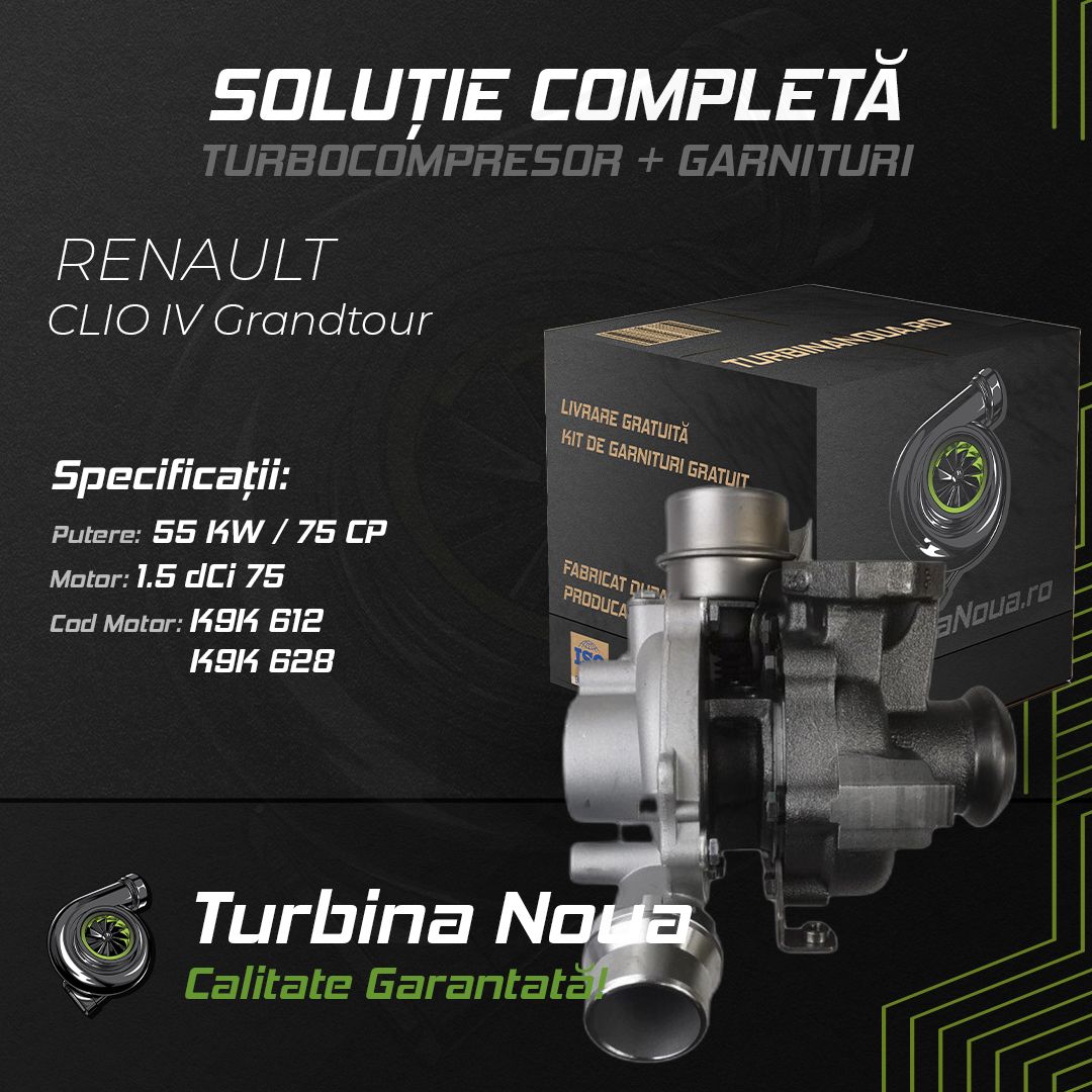 Turbina RENAULT CLIO IV Grandtour 1.5 dCi 75 55 KW / 75 CP Noua - Image 2