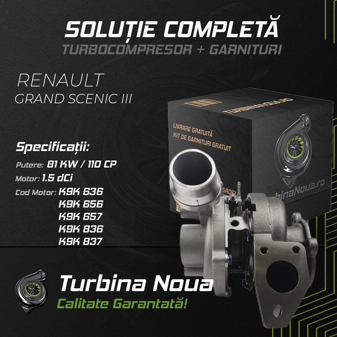 Turbina RENAULT GRAND SCENIC III 1.5 dCi 81 KW / 110 CP Noua - Image 2
