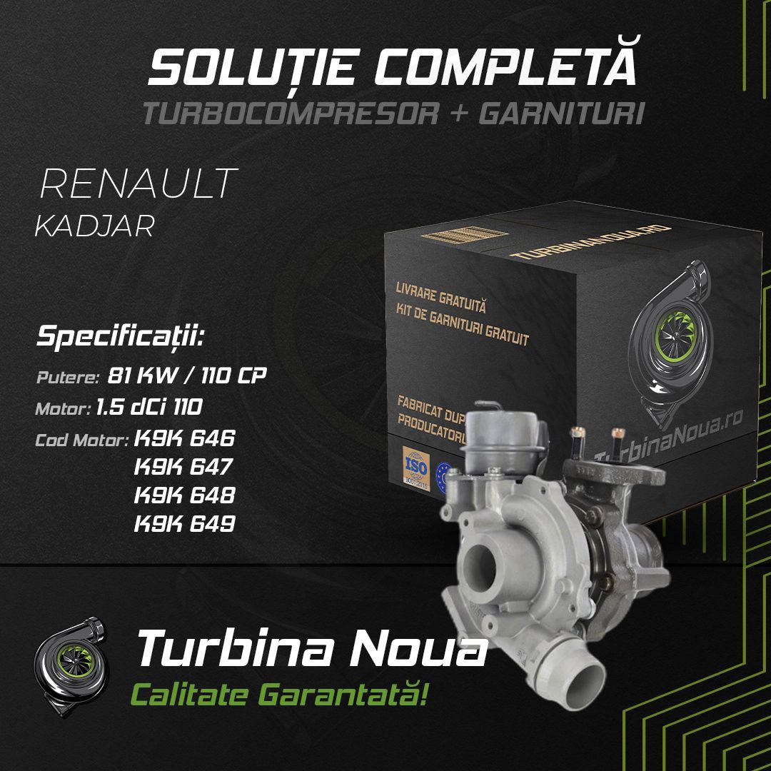 Turbina RENAULT KADJAR 1.5 dCi 110 81 KW / 110 CP Noua - Image 2