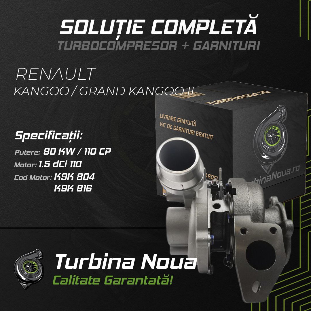 Turbina RENAULT KANGOO / GRAND KANGOO II 1.5 dCi 110 80 KW / 110 CP Noua - Image 2