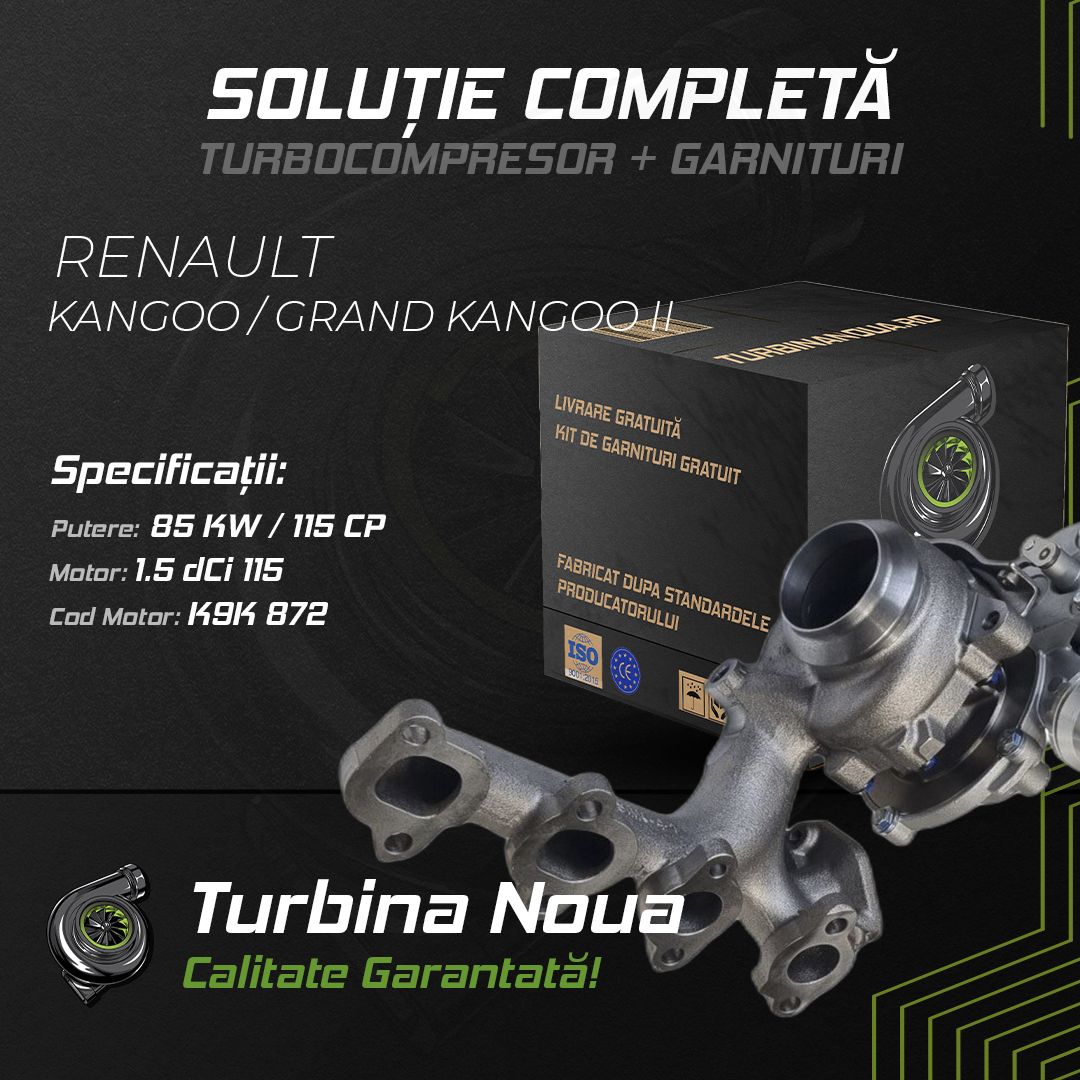 Turbina RENAULT KANGOO / GRAND KANGOO II 1.5 dCi 115 85 KW / 115 CP Noua - Image 2