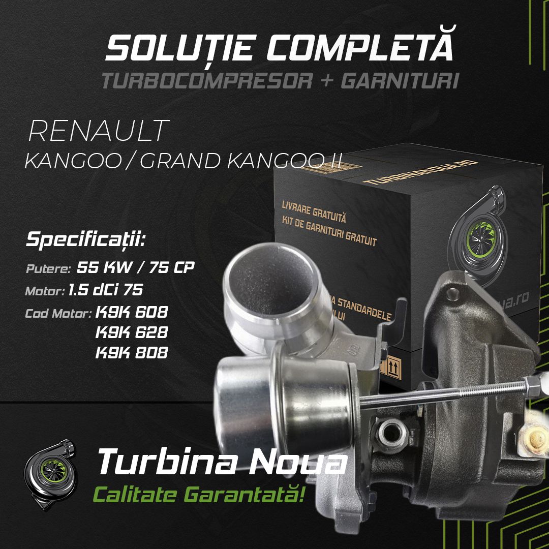 Turbina RENAULT KANGOO / GRAND KANGOO II 1.5 dCi 75 55 KW / 75 CP Noua - Image 2
