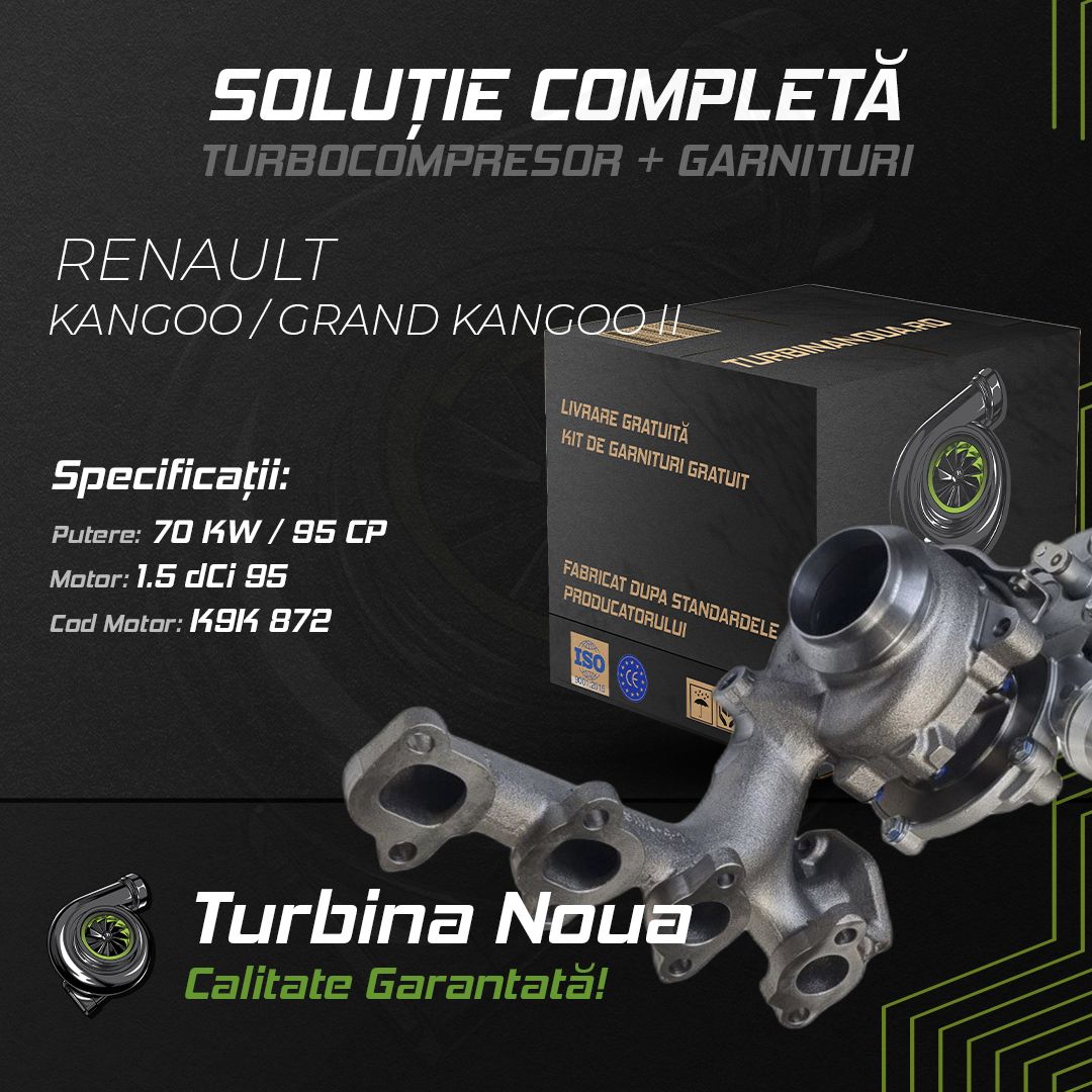 Turbina RENAULT KANGOO / GRAND KANGOO II 1.5 dCi 95 70 KW / 95 CP Noua - Image 2