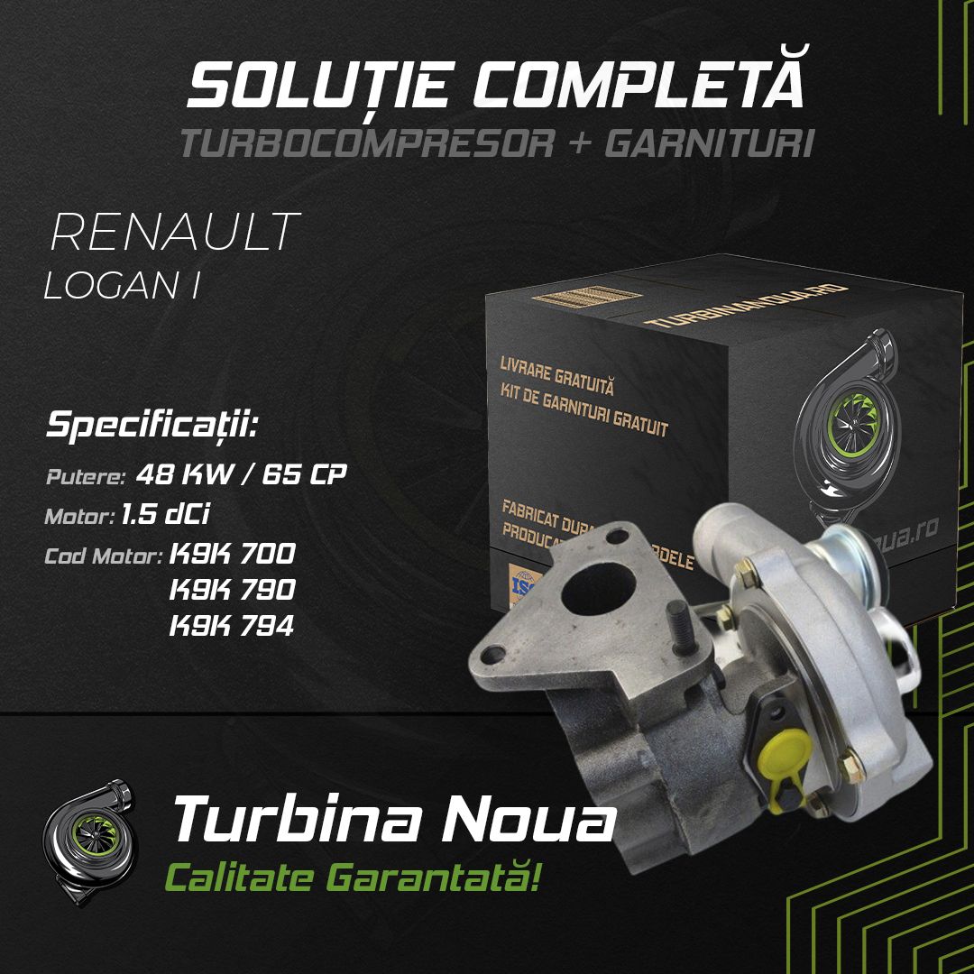 Turbina RENAULT LOGAN I 1.5 dCi 48 KW / 65 CP Noua - Image 2