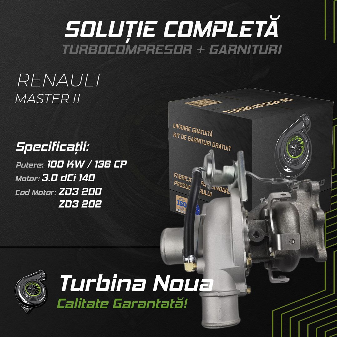 Turbina RENAULT MASTER II 3.0 dCi 140 100 KW / 136 CP Noua - Image 2