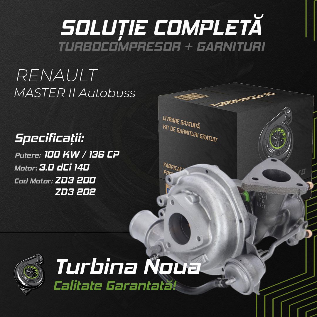Turbina RENAULT MASTER II Autobuss 3.0 dCi 140 100 KW / 136 CP Noua - Image 2