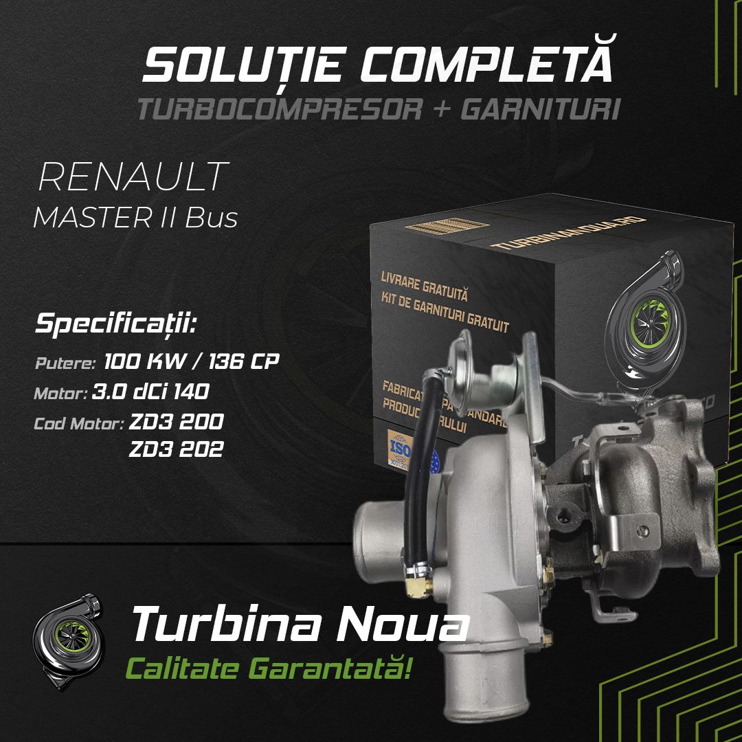 Turbina RENAULT MASTER II Bus 3.0 dCi 140 100 KW / 136 CP Noua - Image 2