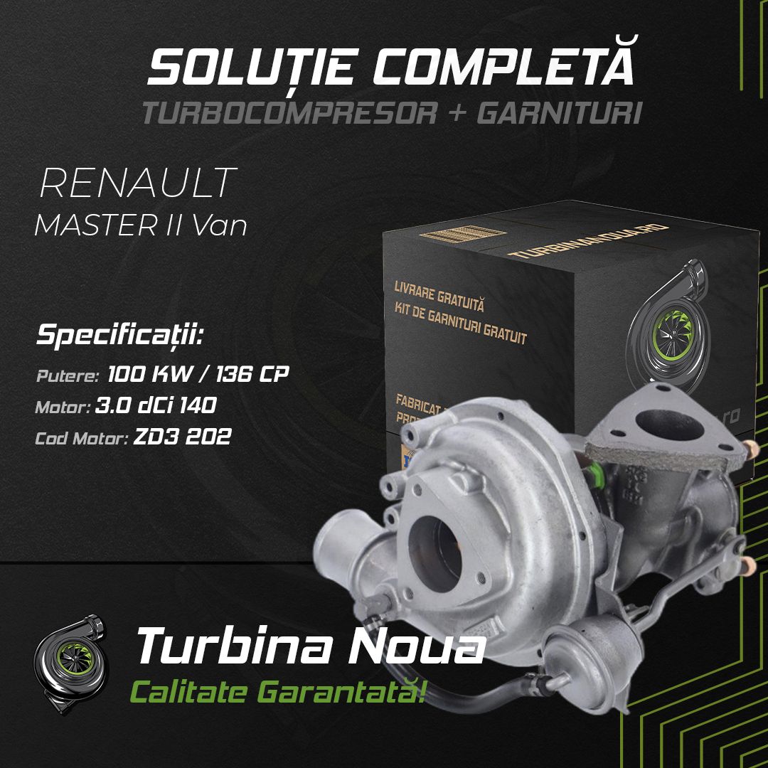 Turbina RENAULT MASTER II Van 3.0 dCi 140 100 KW / 136 CP Noua - Image 2