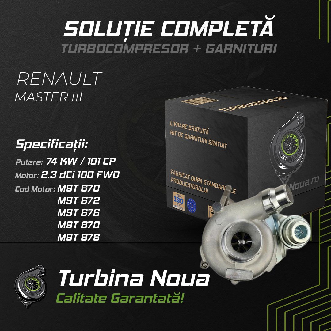 Turbina RENAULT MASTER III 2.3 dCi 100 FWD 74 KW / 101 CP Noua - Image 2