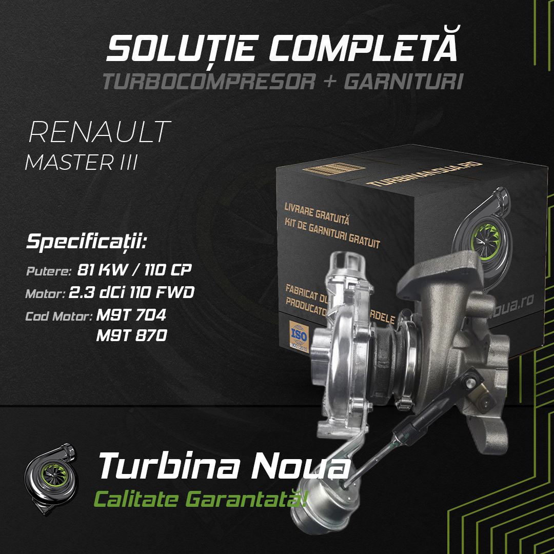 Turbina RENAULT MASTER III 2.3 dCi 110 FWD 81 KW / 110 CP Noua - Image 2
