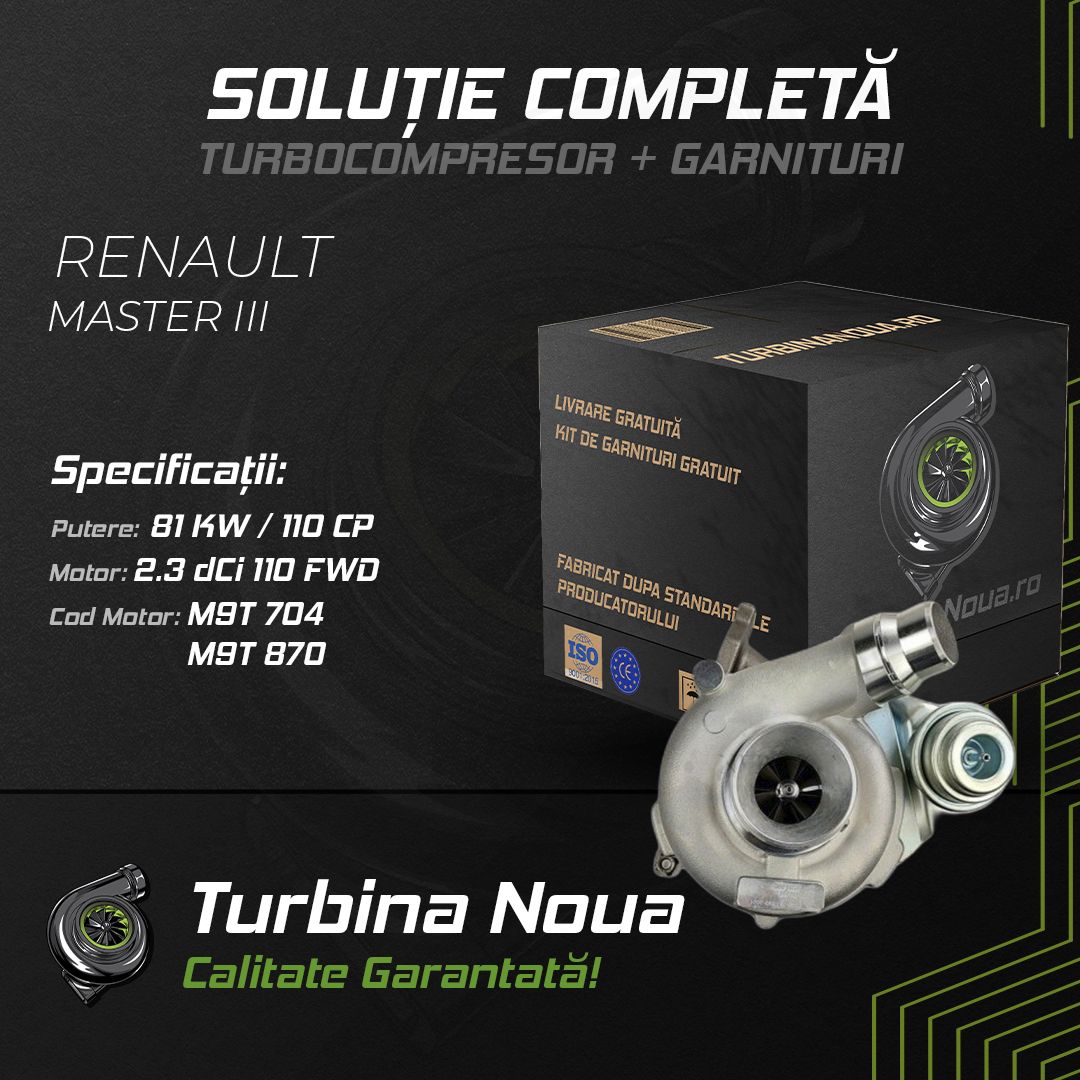 Turbina RENAULT MASTER III 2.3 dCi 110 FWD 81 KW / 110 CP Noua - Image 2