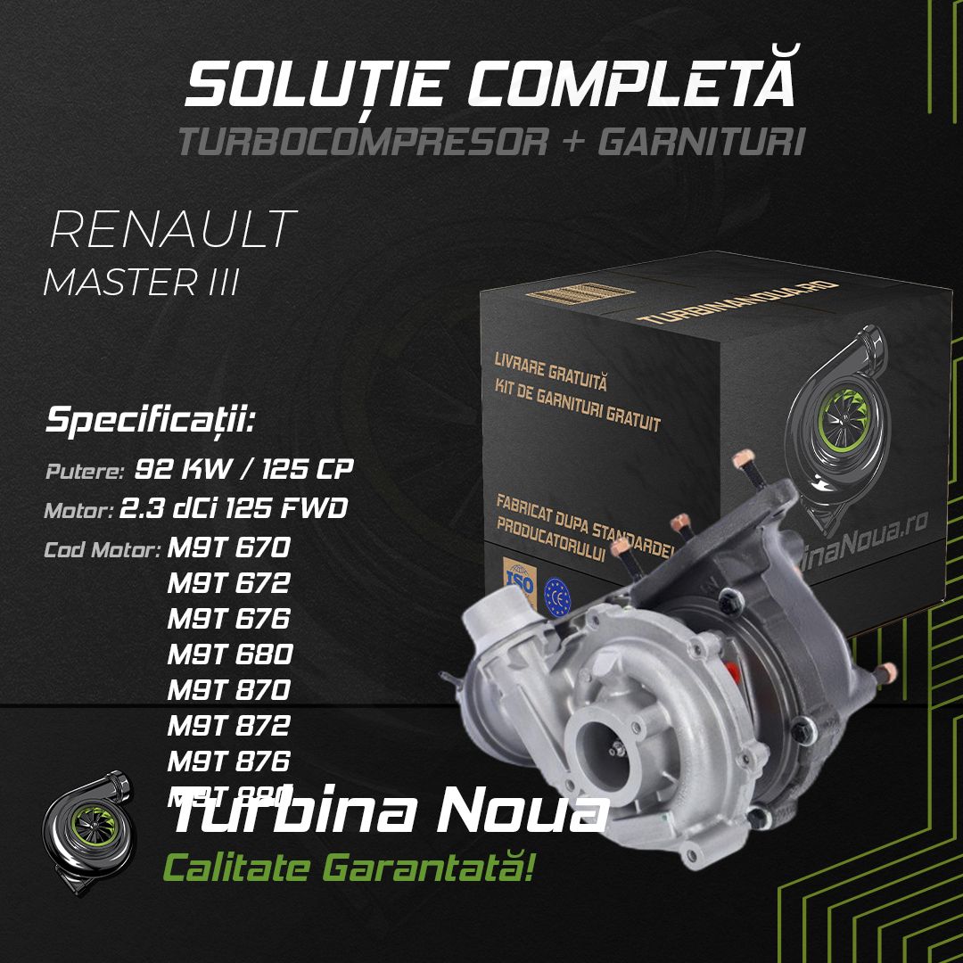 Turbina RENAULT MASTER III 2.3 dCi 125 FWD 92 KW / 125 CP Noua - Image 2