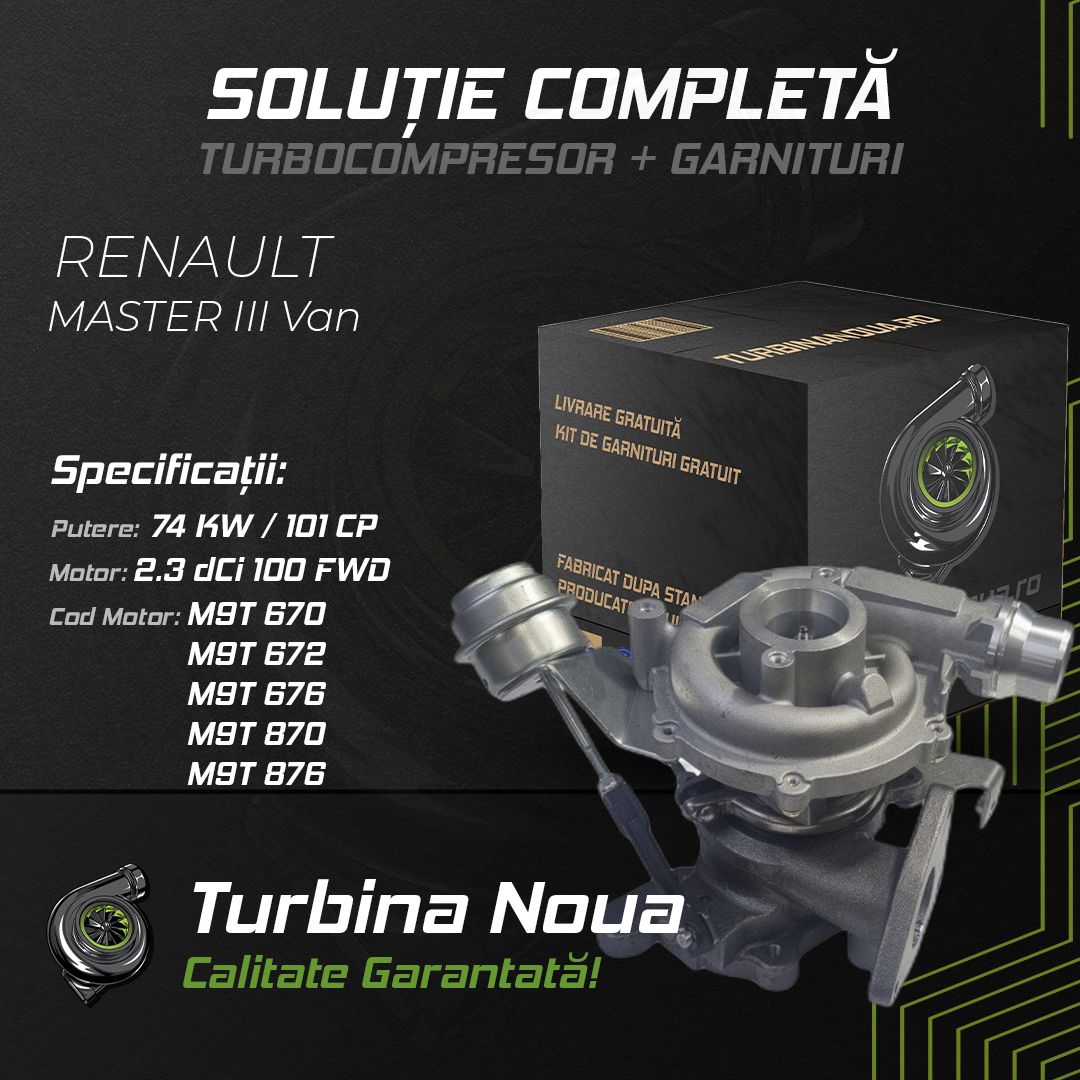 Turbina RENAULT MASTER III Van 2.3 dCi 100 FWD 74 KW / 101 CP Noua - Image 2