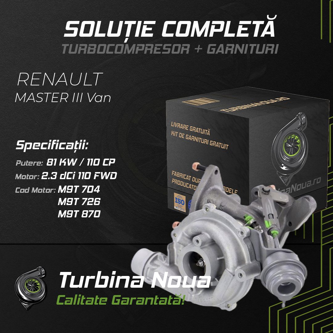 Turbina RENAULT MASTER III Van 2.3 dCi 110 FWD 81 KW / 110 CP Noua - Image 2