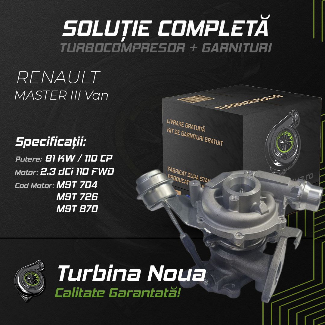Turbina RENAULT MASTER III Van 2.3 dCi 110 FWD 81 KW / 110 CP Noua - Image 2