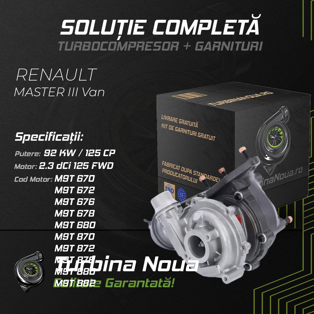 Turbina RENAULT MASTER III Van 2.3 dCi 125 FWD 92 KW / 125 CP Noua - Image 2