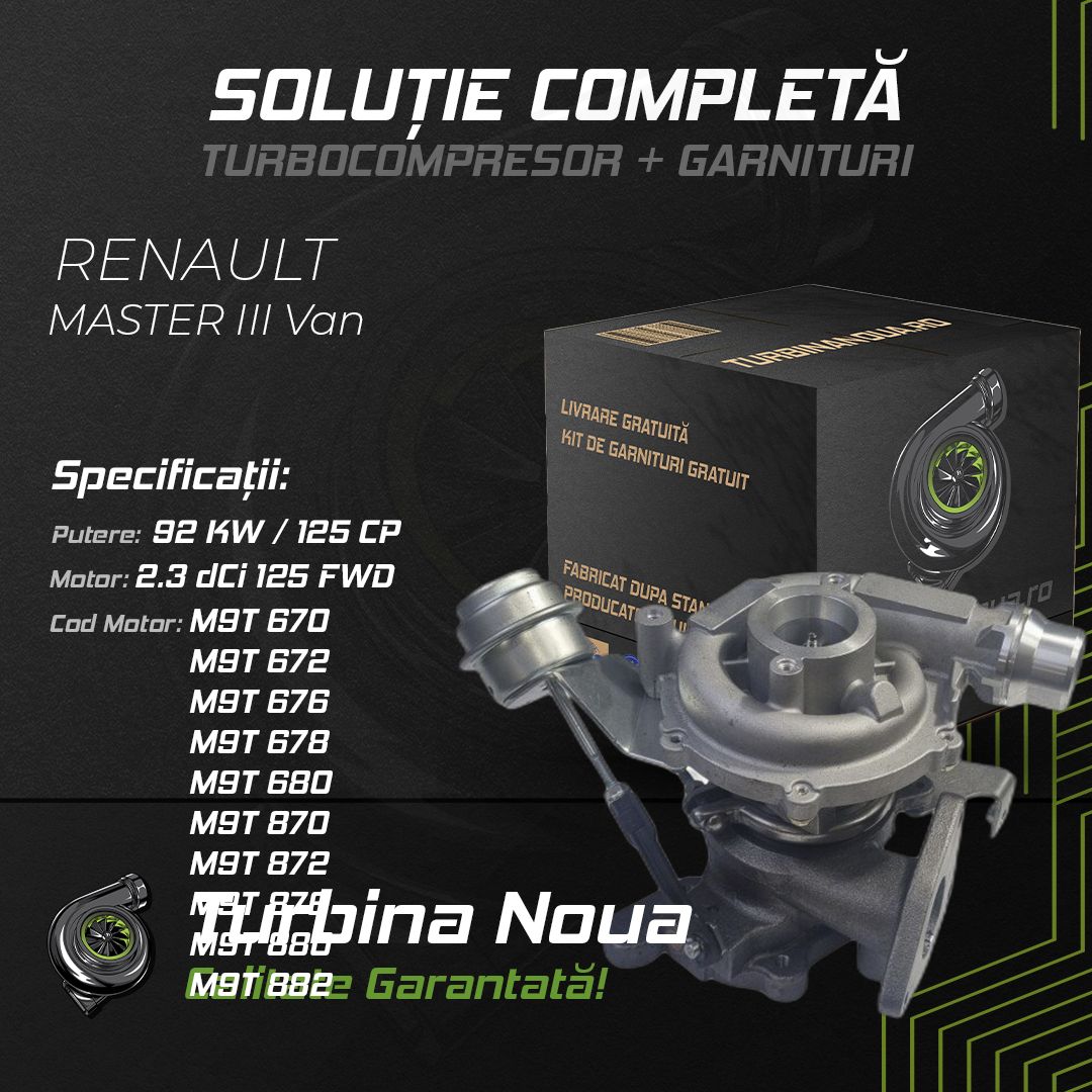 Turbina RENAULT MASTER III Van 2.3 dCi 125 FWD 92 KW / 125 CP Noua - Image 2