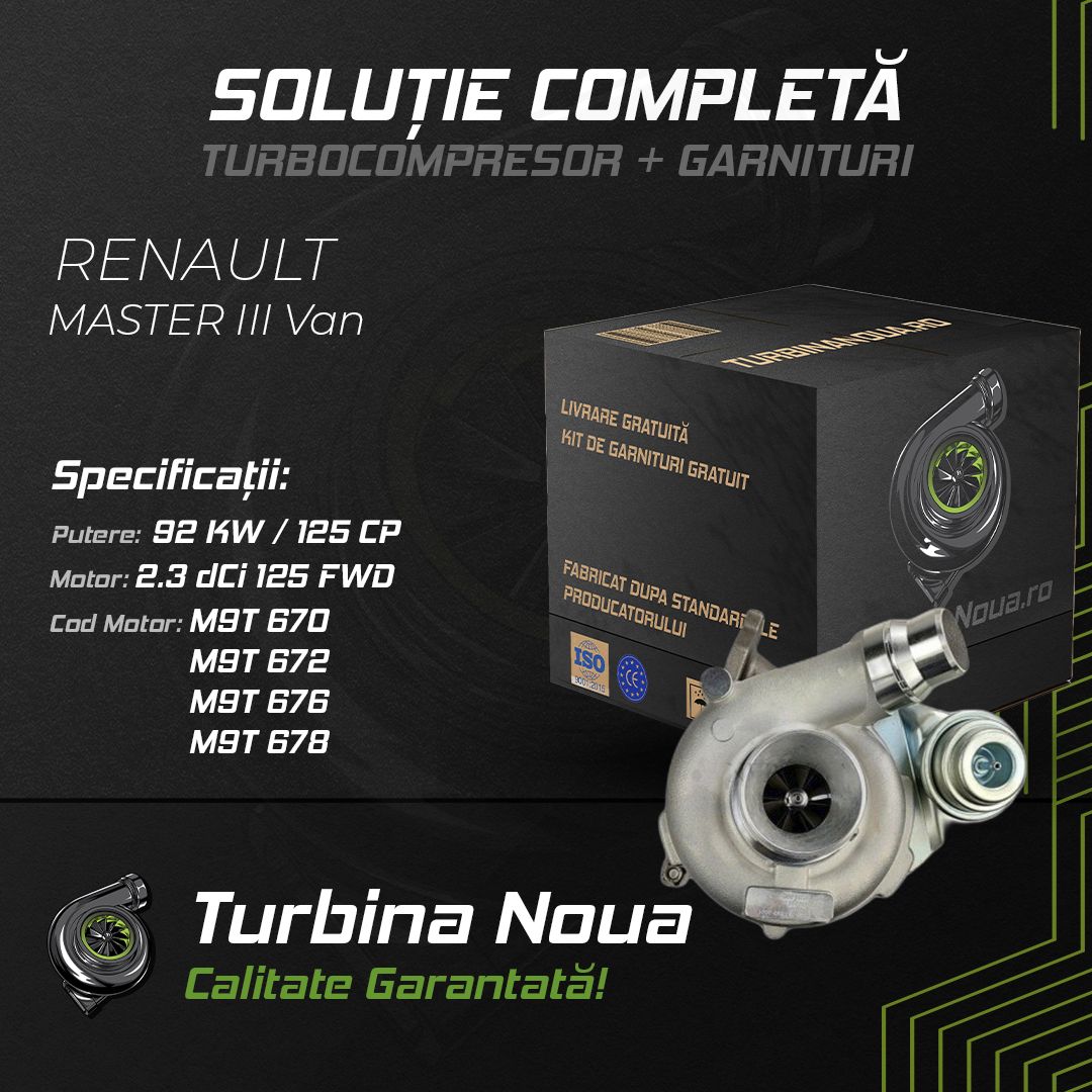 Turbina RENAULT MASTER III Van 2.3 dCi 125 FWD 92 KW / 125 CP Noua - Image 2