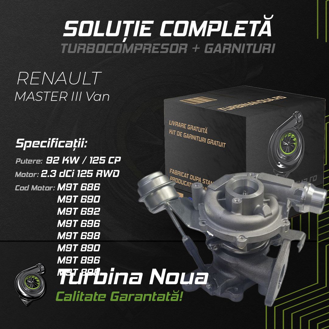 Turbina RENAULT MASTER III Van 2.3 dCi 125 RWD 92 KW / 125 CP Noua - Image 2