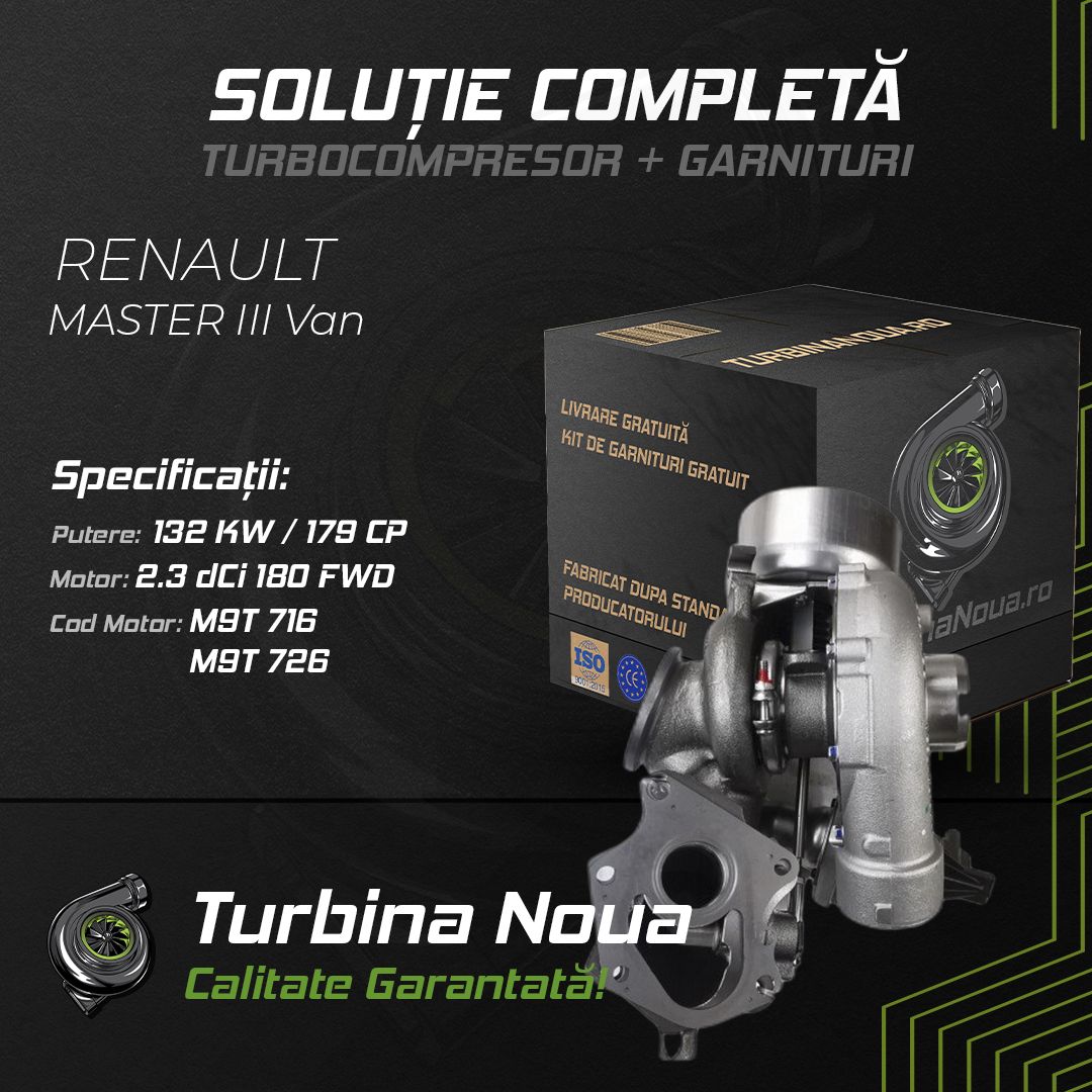 Turbina RENAULT MASTER III Van 2.3 dCi 180 FWD 132 KW / 179 CP Noua - Image 2
