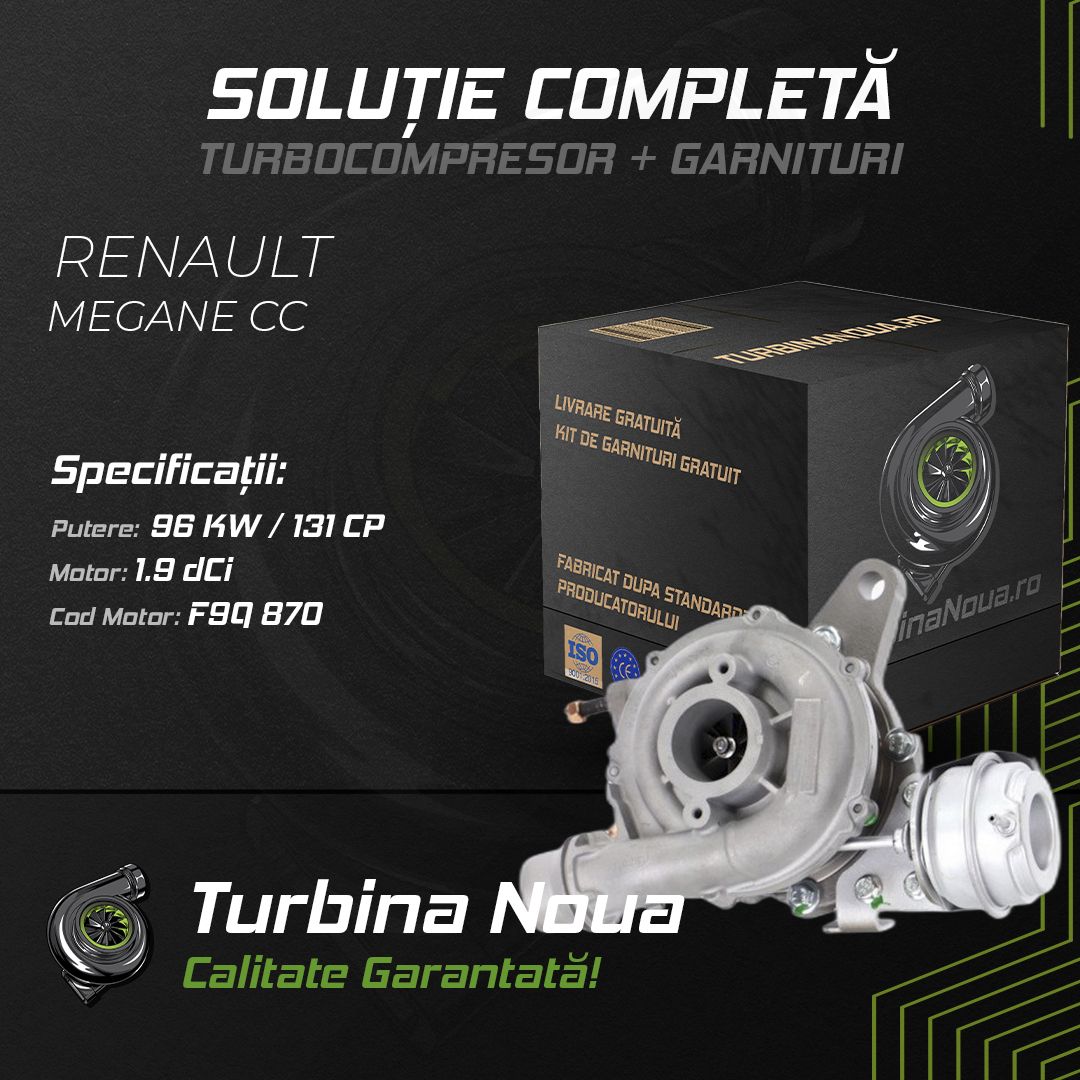 Turbina RENAULT MEGANE CC 1.9 dCi 96 KW / 131 CP Noua - Image 2