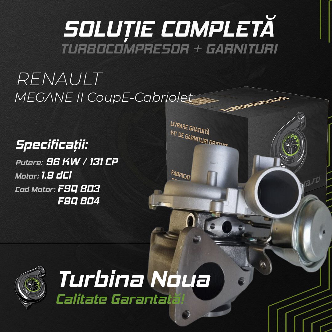 Turbina RENAULT MEGANE II CoupE-Cabriolet 1.9 dCi 96 KW / 131 CP Noua - Image 2